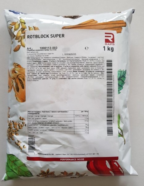 Raps Rotblock Super Reifemittel für Rohwurst - 1 kg