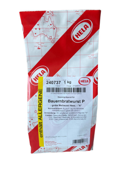 1 kg Hela Bauernbratwurst P Gewürzpräparat für Rohwurst - Wurstgewürz