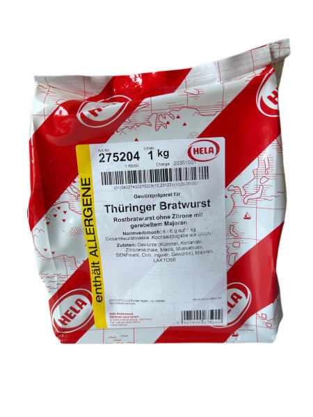 1 kg Hela Thüringer Rostbratwurst Gewürz Bratwurstgewürz